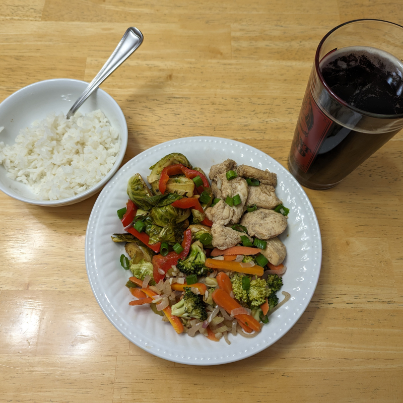 Chicken and mixed vegetable stir-fry